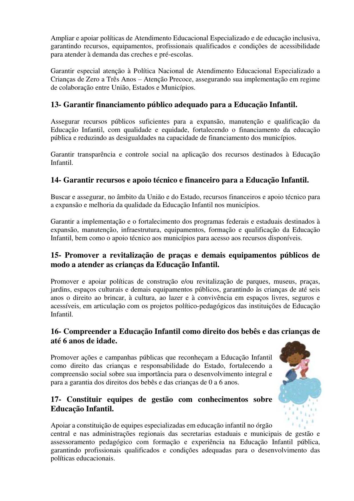 Carta de compromisso com as infâncias e a educação infantil — página 5 de 8