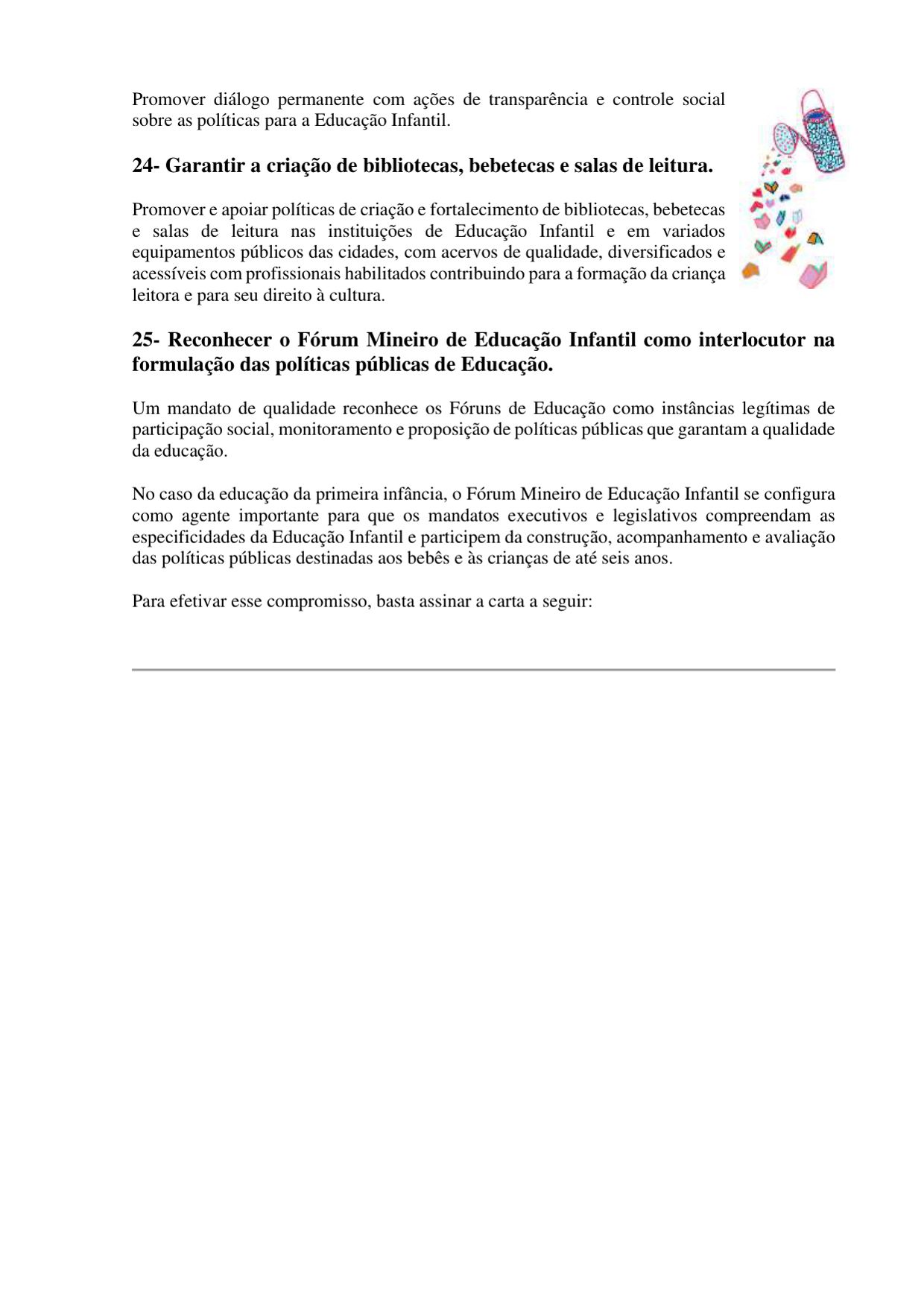 Carta de compromisso com as infâncias e a educação infantil — página 7 de 8